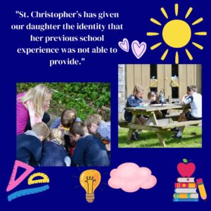 Happy student at St. Christopher’s Nursery and Prep School, showcasing confidence and engagement in learning activities.